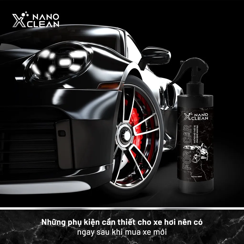 Ảnh Chai xịt diệt khuẩn khử mùi xe ô tô, khử mùi xe hơi Nano Xclean For Car 500ml-Khử mùi Say xe, Hải Sản, Ẩm mốc 2