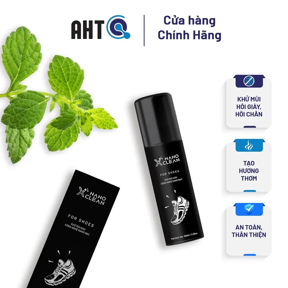 Chai Xịt Giày Khử Mùi Diệt Khuẩn Nano Xclean AHT Corp Hương Bạc Hà