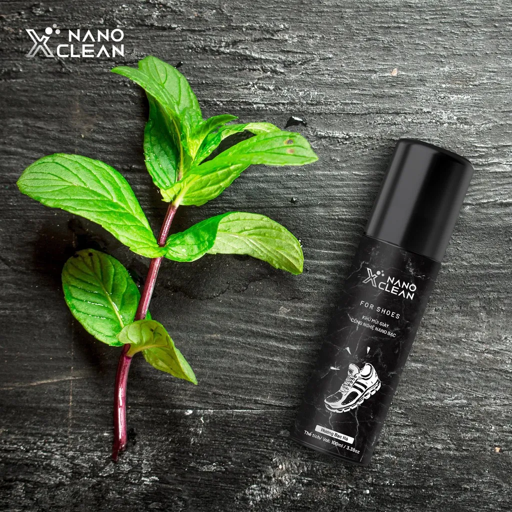 Ảnh Chai xịt giày diệt khuẩn khử mùi hôi giày, hôi chân Nano Xclean For Shoes 100ml Hương Bạc Hà - Nano Bạc AHT Corp (AHTC) 4
