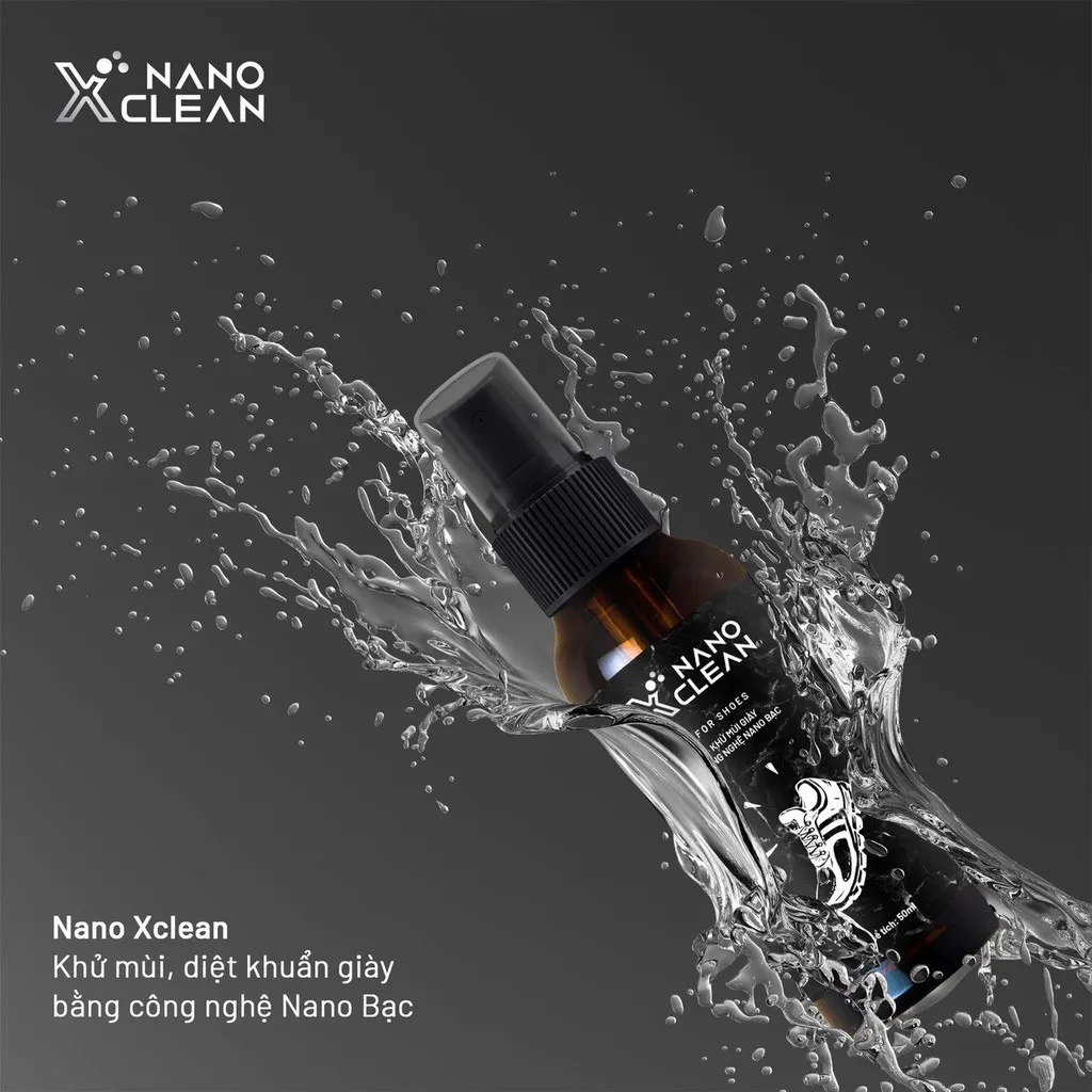 Ảnh Chai xịt giày diệt khuẩn khử mùi hôi giày, khử mùi hôi chân Nano Xclean For Shoes 50ml-Hương Bạc Hà -Nano Bạc AHT Corp 3