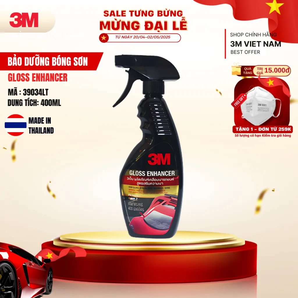 Ảnh Chai xịt tăng độ bóng sơn 3M™ 39034LT-  400ml Dùng được cho ô tô và xe máy - Nk Thái Lan 1