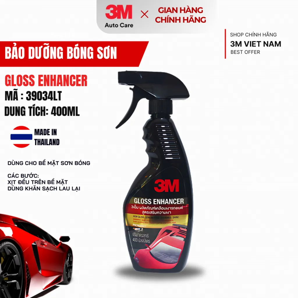 Ảnh Chai xịt tăng độ bóng sơn 3M™ 39034LT-  400ml Dùng được cho ô tô và xe máy - Nk Thái Lan 2