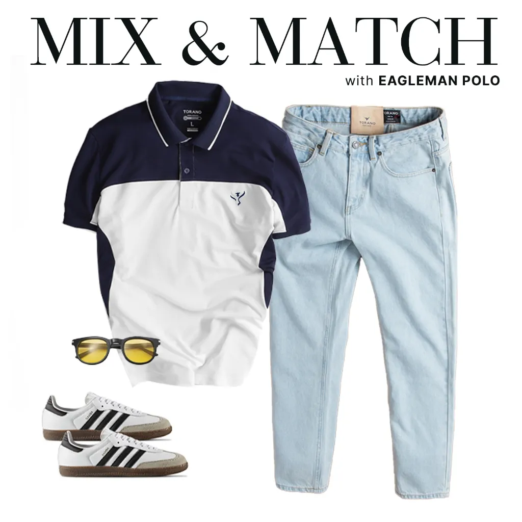 Ảnh [Chạm là mát] Áo polo nam TORANO EAGLEMAN POLO can phối, thấm hút tốt, nhanh khô, thoáng khí GSTP047 2