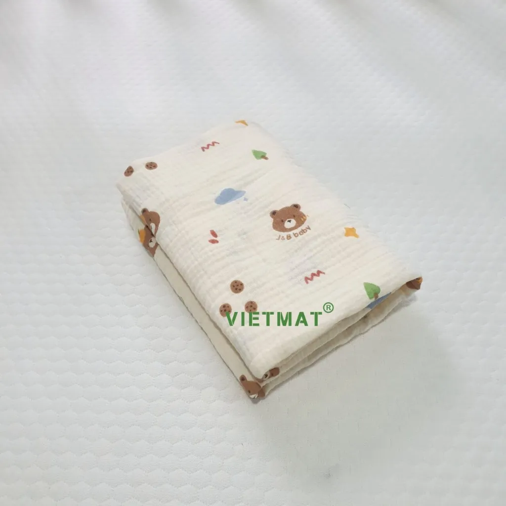 Ảnh Chăn đắp trẻ em vải muslin 100% cotton TILO mềm mịn ấm áp 3