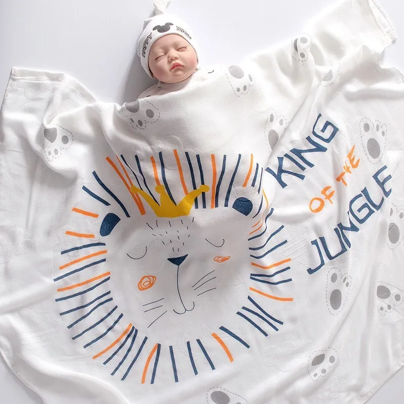 Ảnh Chăn Lụa Cotton Mùa Hè IQ KAO Chăn Quấn, Chăn Ủ Mềm Mát Kháng KhuẩnThoáng Khí Size 110x110cm 1