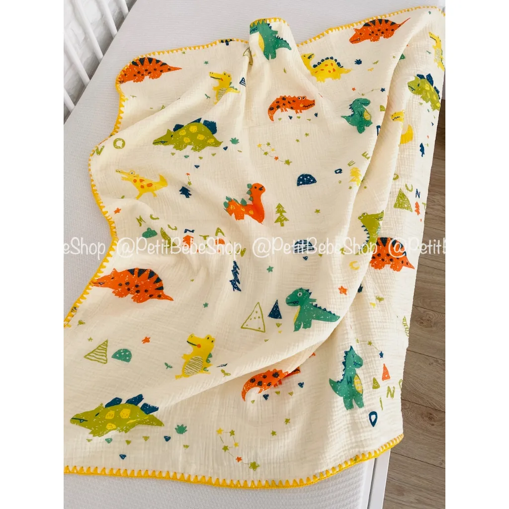 Ảnh Chăn Muslin 4 Lớp Cho Bé 100x120cm PETIT BEBE Mềm Mại, Thoáng Khí, Thấm Hút 2