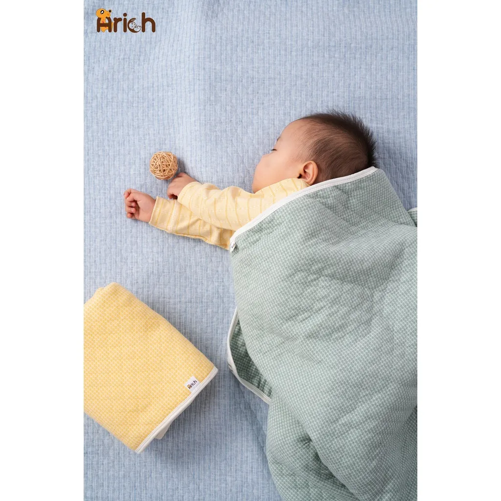Ảnh Chăn sợi tre mùa hè Arich, chăn trẻ em, cao cấp mềm mịn, dày dặn, an toàn cho Bé (0 đến 6 tuổi) -KT 93x130cm 4