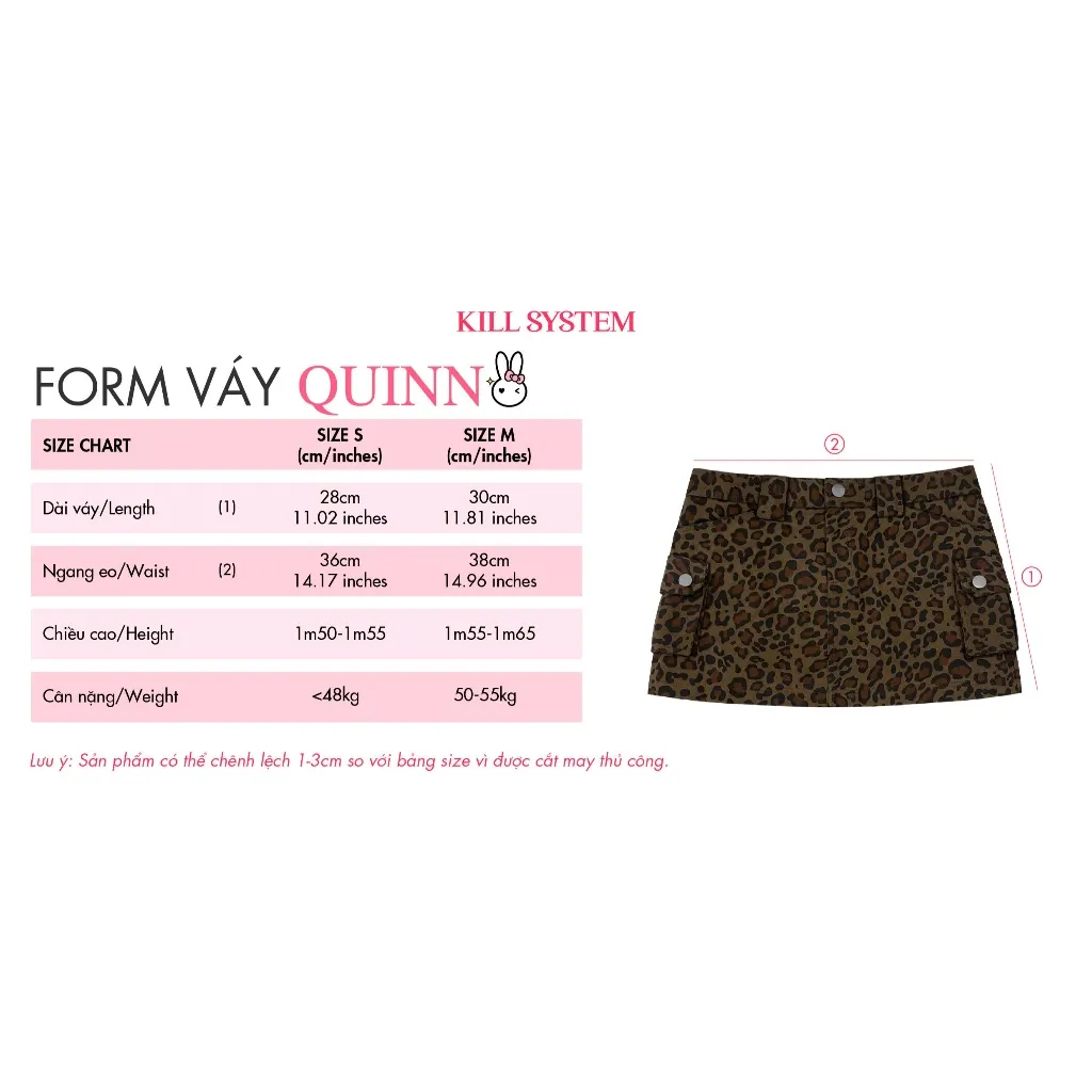 Ảnh Chân váy beo vải kaki túi hộp QUINN có lót quần - 𝐊𝐈𝐋𝐋 𝐒𝐘𝐒𝐓𝐄𝐌 2