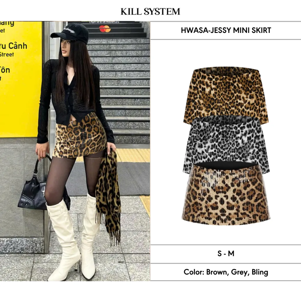 Ảnh Chân váy da beo cạp thấp tôn dáng Hwasa - Killsystem 1