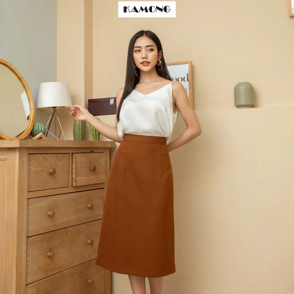 Ảnh Chân váy dài cơ bản KAMONG dáng suông công sở nhiều màu, nhiều size. 1