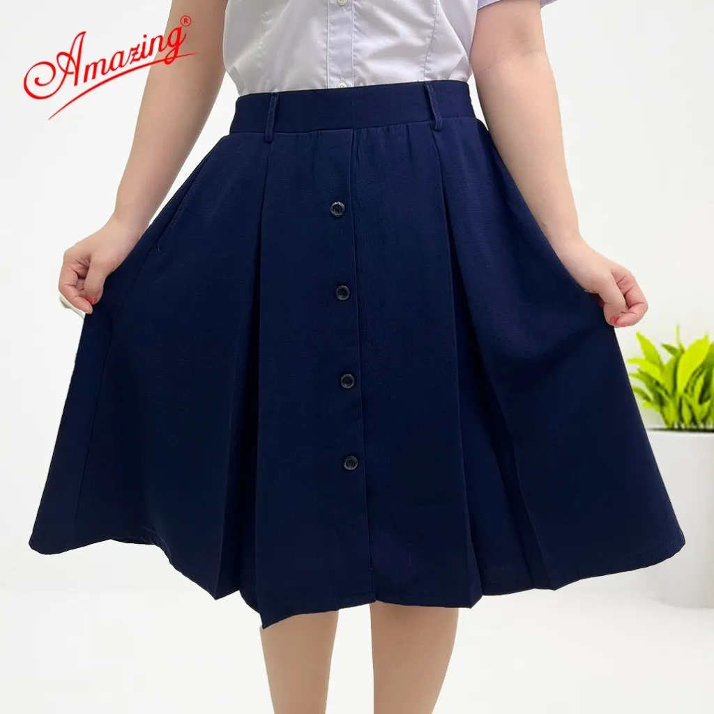 Ảnh Chân váy học sinh, có quần bên trong, có túi đựng đồ, lưng chun phía sau, có size lớn, Amazing 1