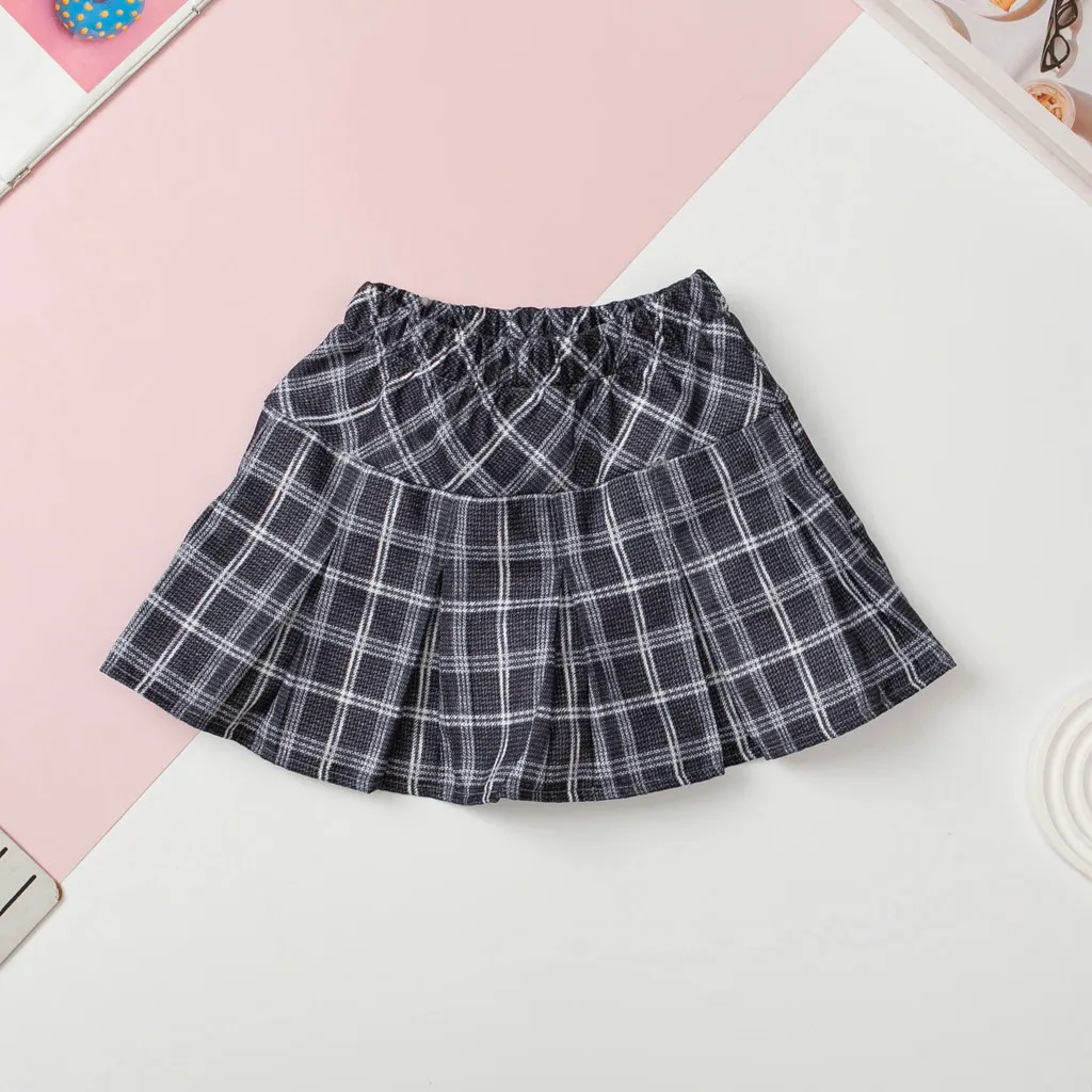 Ảnh Chân váy kaki kẻ xếp ly bé gái kèm quần lót LITIBABY size 4 đến 14 tuổi 2