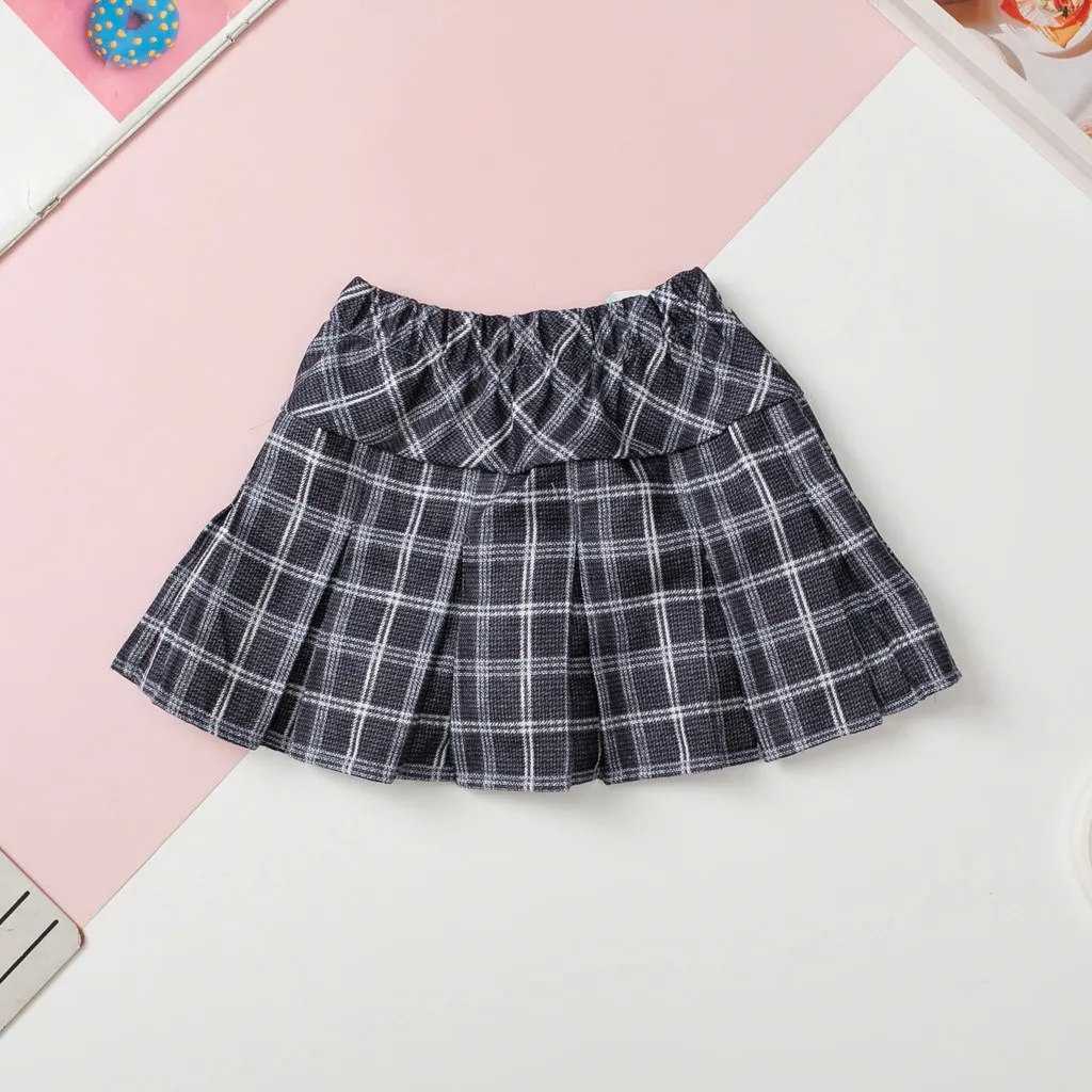 Ảnh Chân váy kaki kẻ xếp ly bé gái kèm quần lót LITIBABY size 4 đến 14 tuổi 3