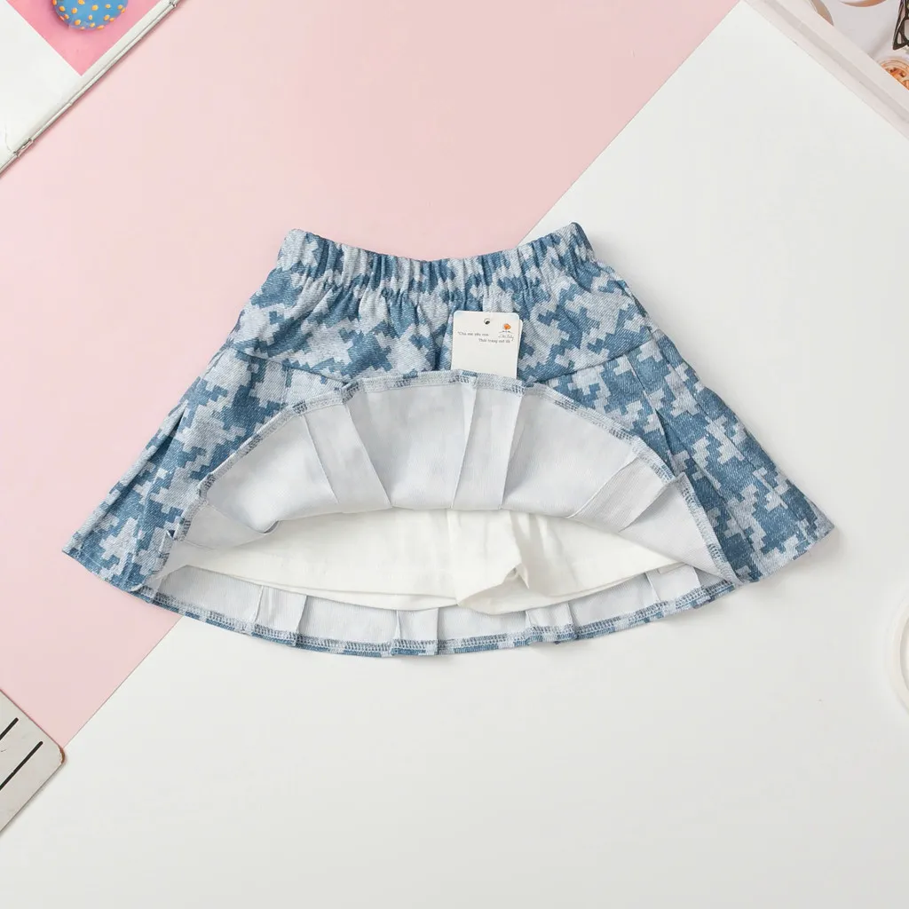 Ảnh Chân váy kaki kẻ xếp ly bé gái kèm quần lót LITIBABY size 4 đến 14 tuổi 4