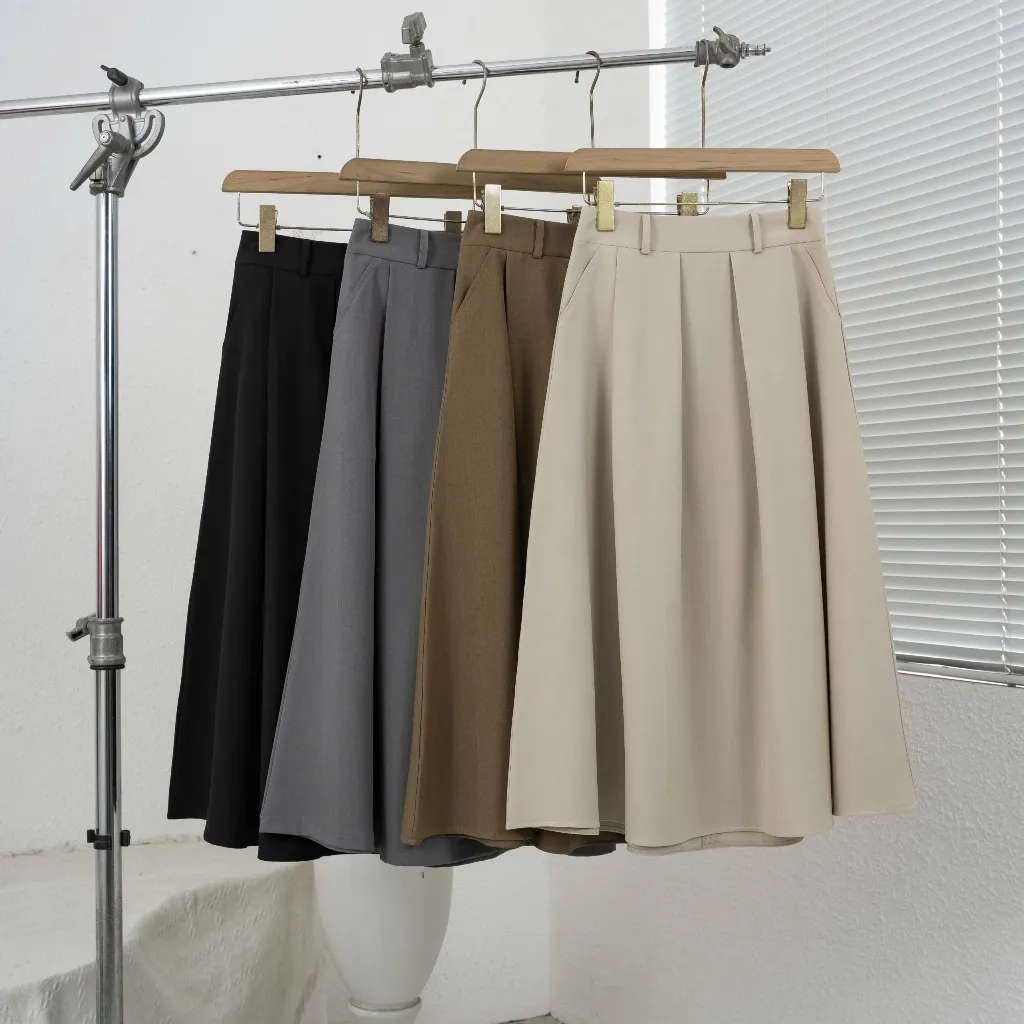Ảnh Chân váy ly hộp 279 dáng xòe dài 80cm – Chất vải gold Hàn cao cấp, mềm mịn, che dáng tốt 1