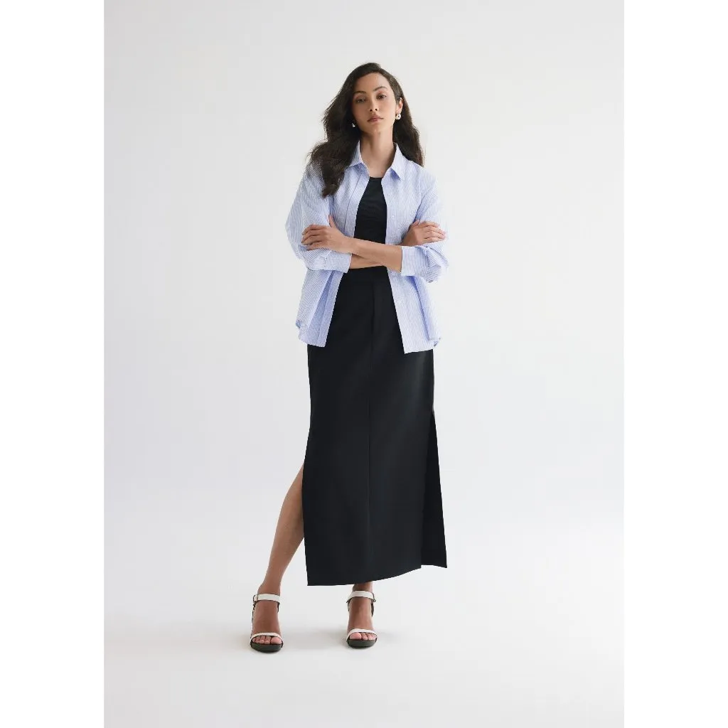 Ảnh Chân váy maxi MONO TALK dáng xuông xẻ tà hai bên poplin dày MOF23W-B10004TK 1