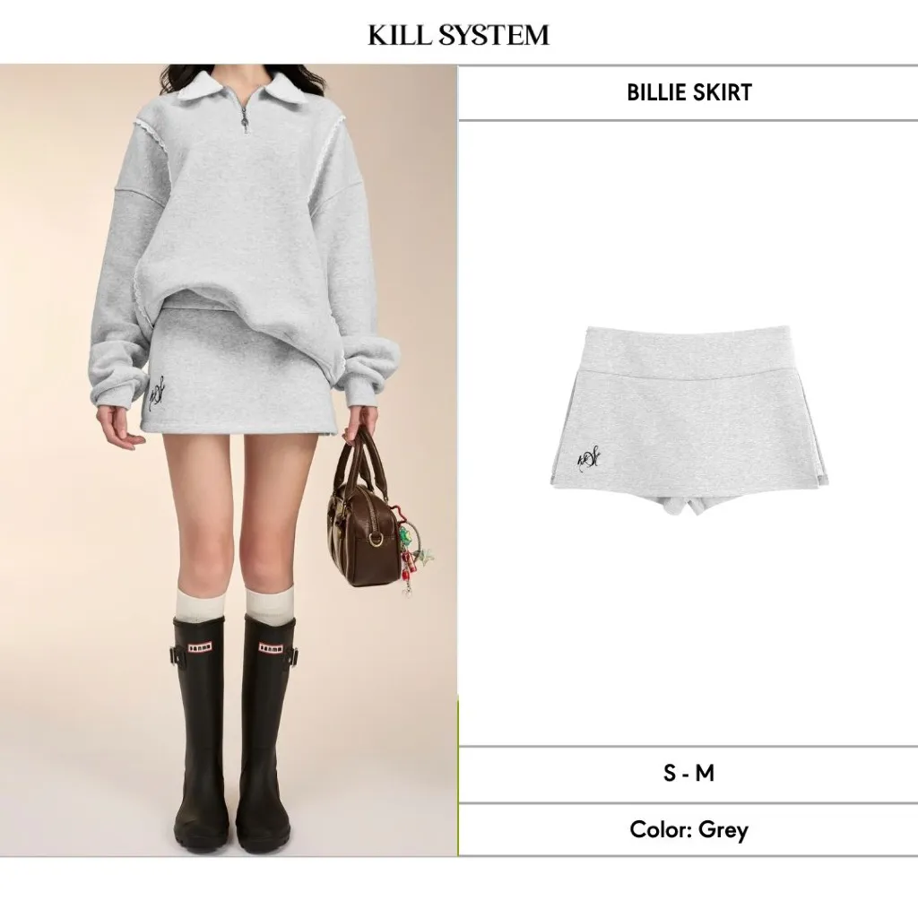 Ảnh Chân váy nỉ bông có quần bảo hộ Billie thêu logo - Killsystem 1