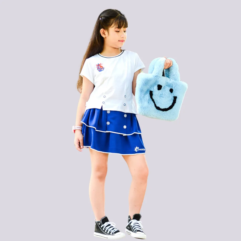 Ảnh Chân váy tầng cho bé gái YF từ 15-55 KG YVX012-0, chất vải 100% cotton mềm mát 1