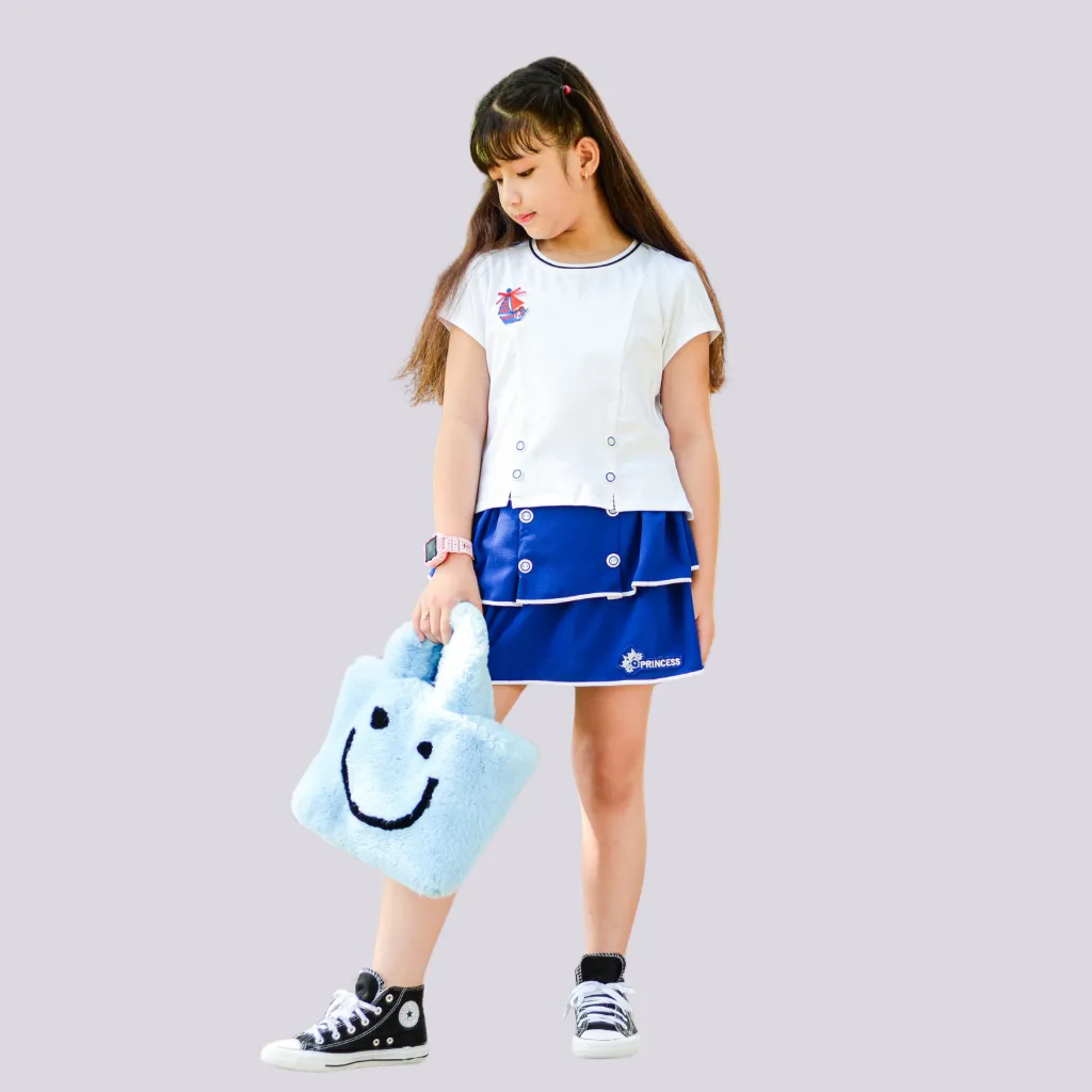Ảnh Chân váy tầng cho bé gái YF từ 15-55 KG YVX012-0, chất vải 100% cotton mềm mát 2