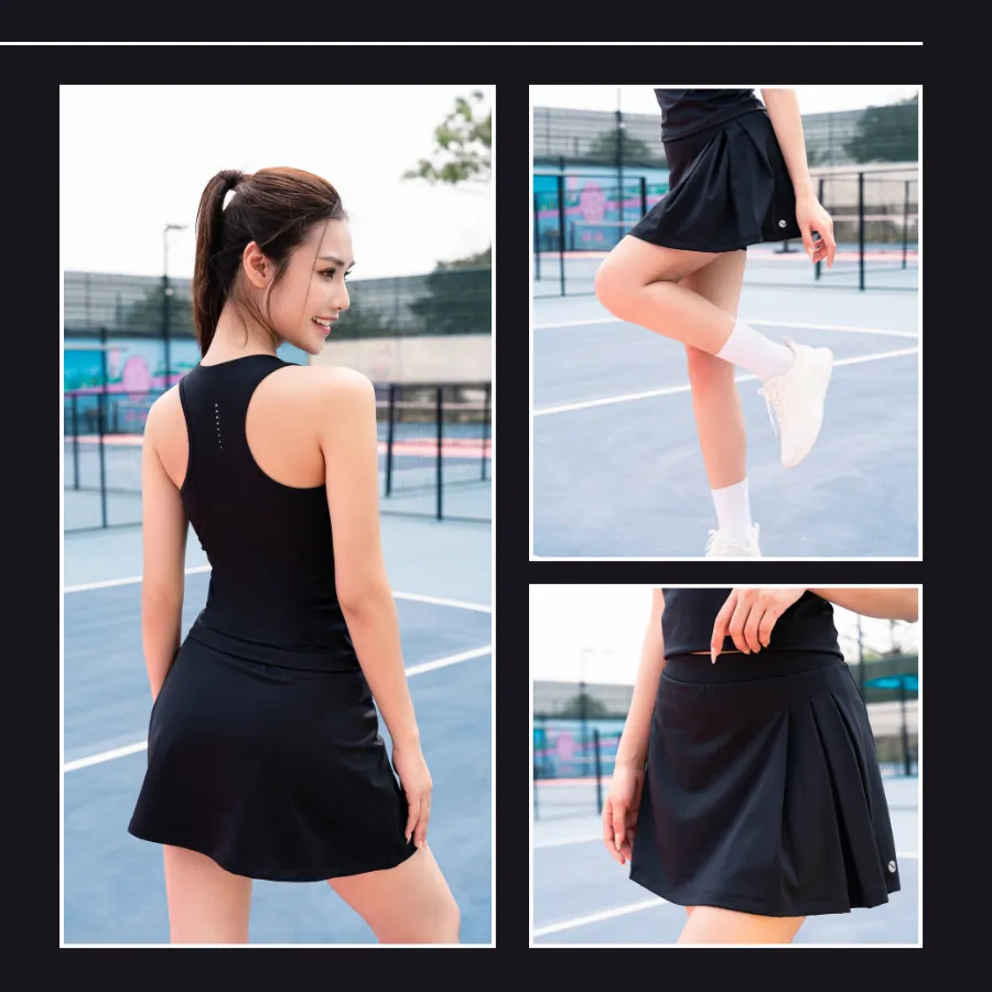 Ảnh Chân Váy Thể Thao 2 Lớp LV25S04F705 Livan Sport Co Giãn Mềm Mịn Thoáng Khí, Chân Váy Chơi Tennis, Chân Váy Nữ 2 Lớp 4