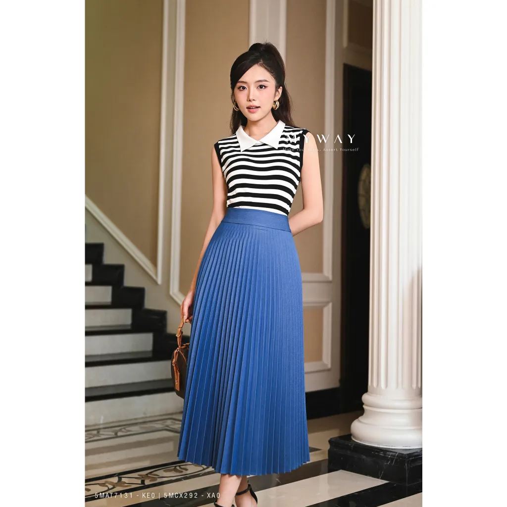Ảnh Chân Váy Xòe Dập Ly My Way Thiết Kế Cao Cấp 5MCX292 1