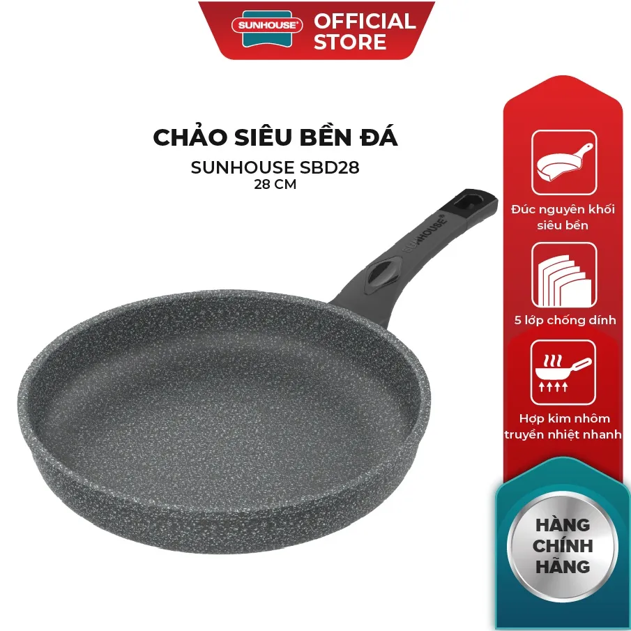 Ảnh Chảo Đá Chống Dính KHÔNG TỪ SUNHOUSE Size 24-30cm SBD 24-30 1