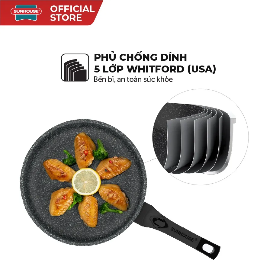 Ảnh Chảo Đá Chống Dính KHÔNG TỪ SUNHOUSE Size 24-30cm SBD 24-30 4