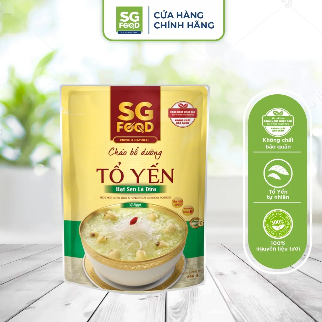 Ảnh Cháo Bổ Dưỡng Sài Gòn Food Tổ Yến Hạt Sen Lá Dứa 240g 1