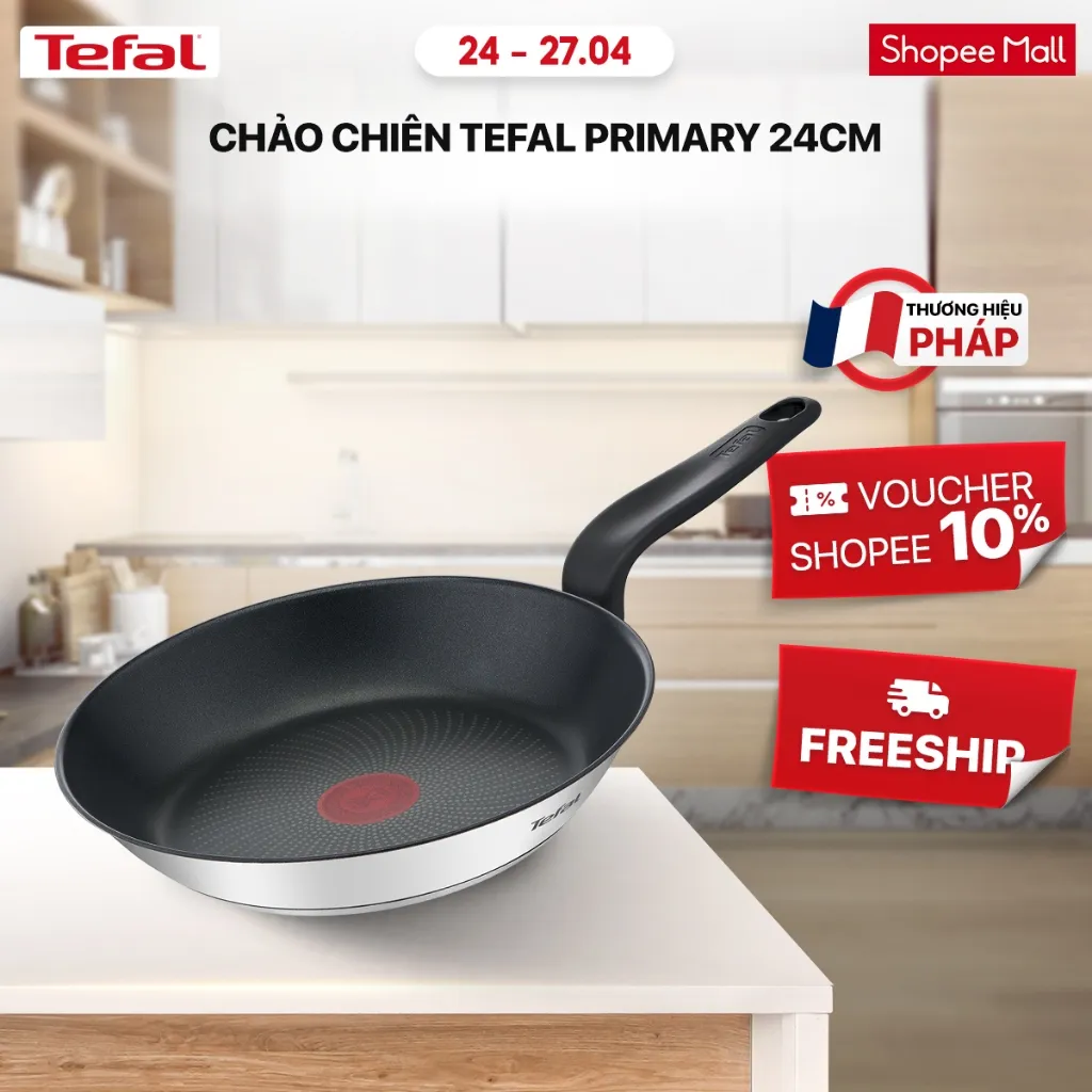 Ảnh Chảo chiên inox chống dính đáy từ Tefal Primary 24cm 1