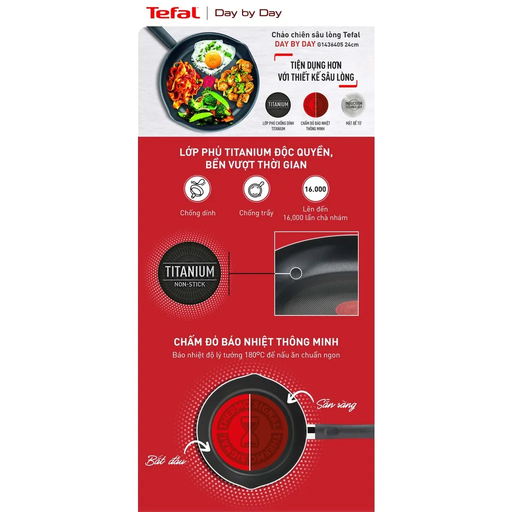 Ảnh Chảo chiên sâu lồng Tefal Day By Day 24cm 4