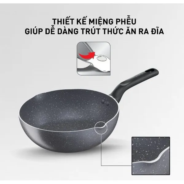 Ảnh Chảo chiên sâu lòng vân đá Tefal Natura B2266595 26cm 3