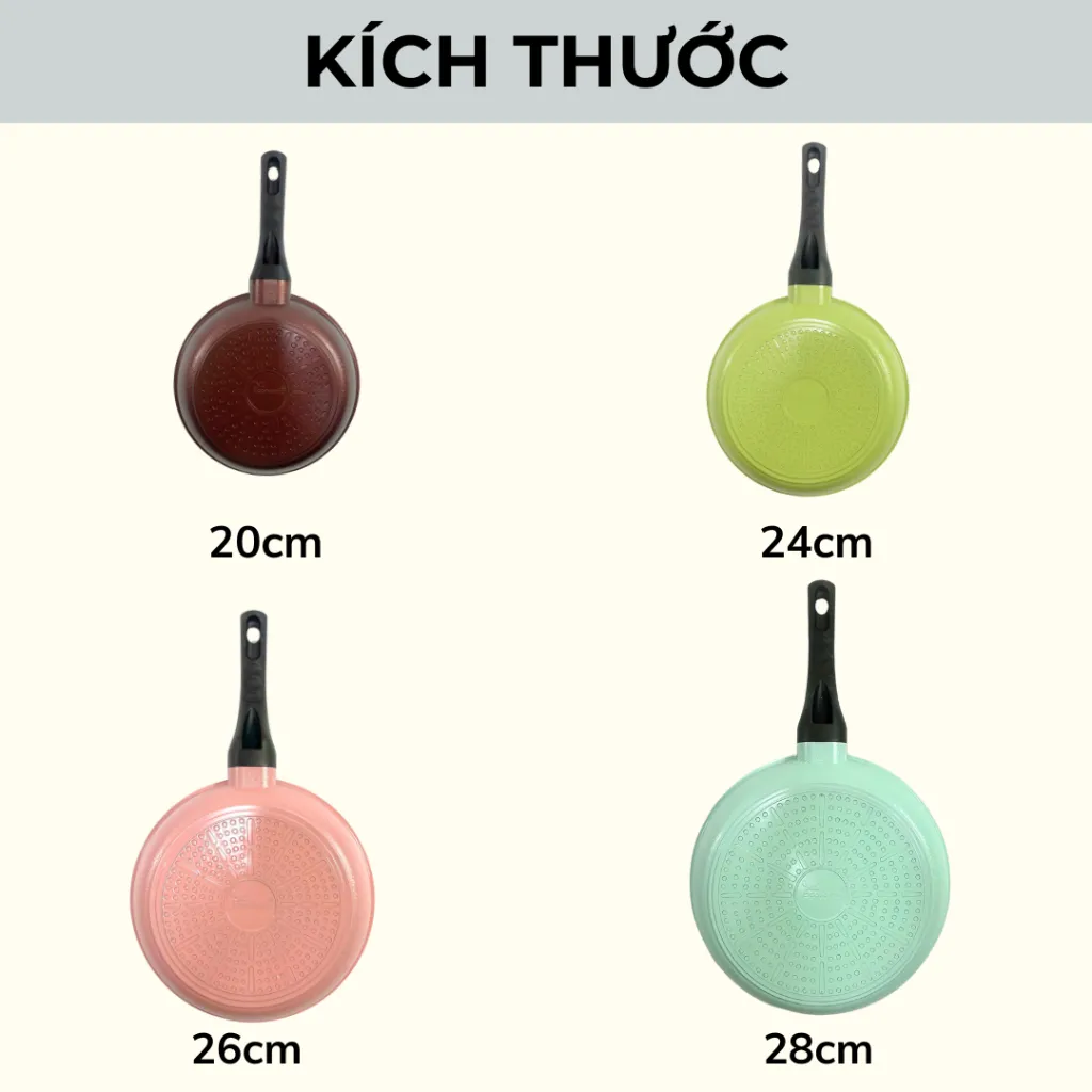 Ảnh Chảo Chống dính Đáy từ Cao Cấp Ecoramic đáy từ (Size 20,24,26,28cm) 2