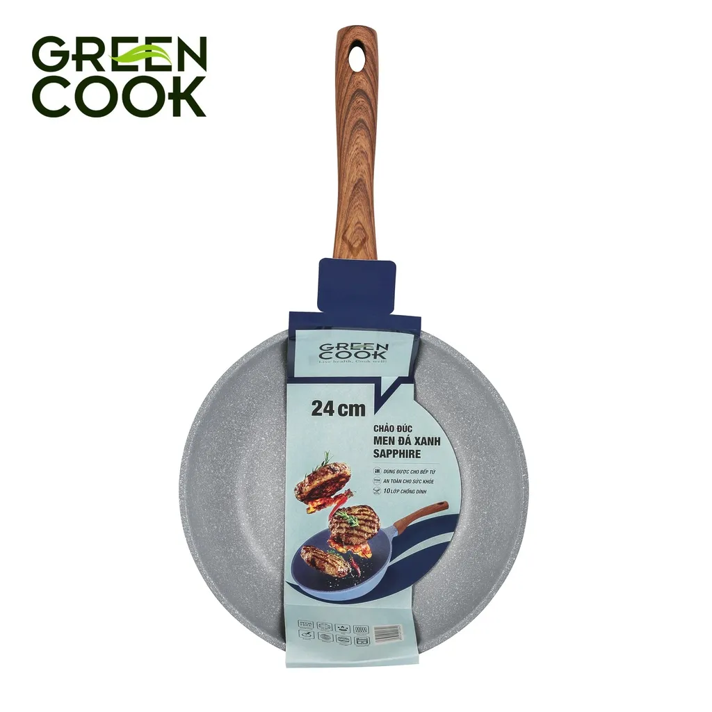 Ảnh Chảo chống dính PFOA free đáy từ Green Cook GCP dùng được tất cả các bếp. 1
