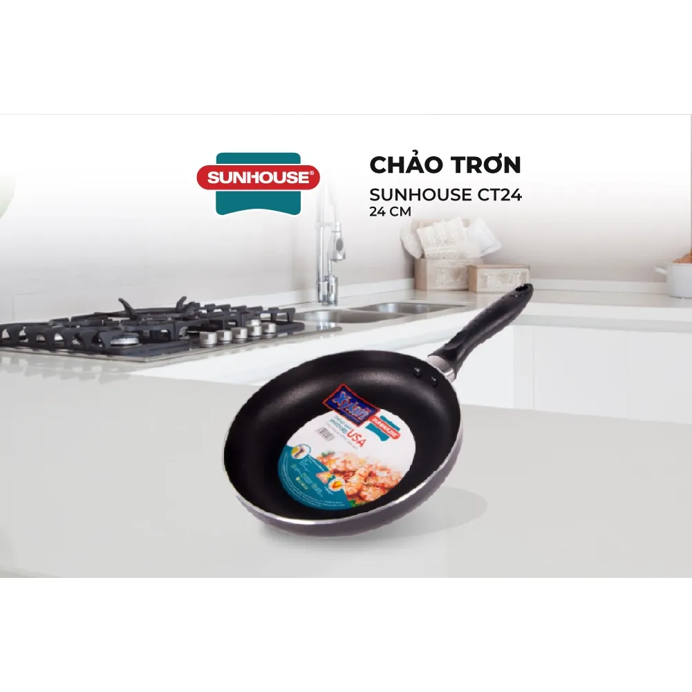 Ảnh Chảo Chống Dính SUNHOUSE Trơn Size 16-30cm - Không dùng được bếp từ 2
