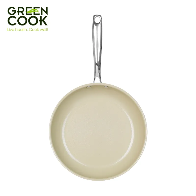Ảnh Chảo Men Gốm Trắng 3 Lớp Inox Nguyên Khối và 4 Lớp Chống Dính PFOA free Green Cook GCP235 1