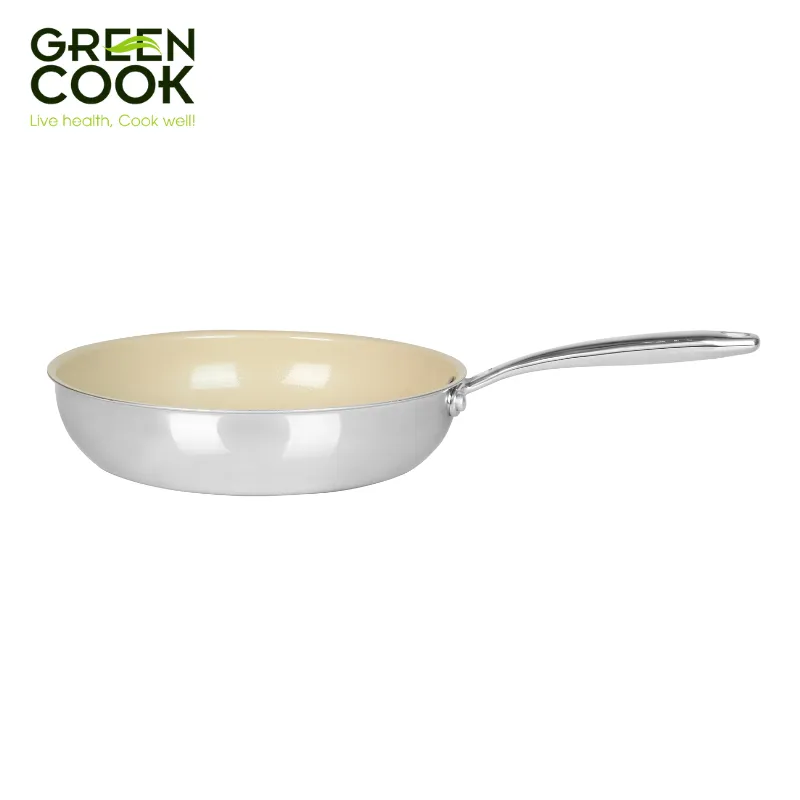 Ảnh Chảo Men Gốm Trắng 3 Lớp Inox Nguyên Khối và 4 Lớp Chống Dính PFOA free Green Cook GCP235 3