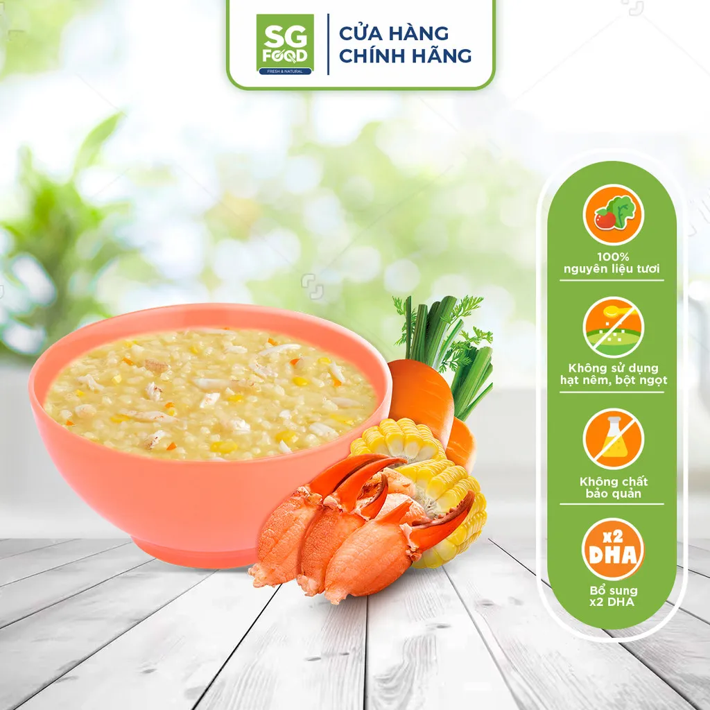 Ảnh Cháo tươi baby cua, bắp cà rốt 240g SG Food 3