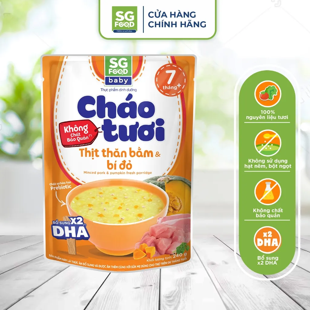 Ảnh Cháo Tươi Baby Sài Gòn Food Thịt Thăn Bằm & Bí Đỏ 240G 2