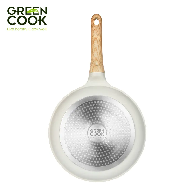Ảnh Chảo đúc cạn đáy từ GCP233 chống dính PFOA free men gốm IVORY Green Cook 3