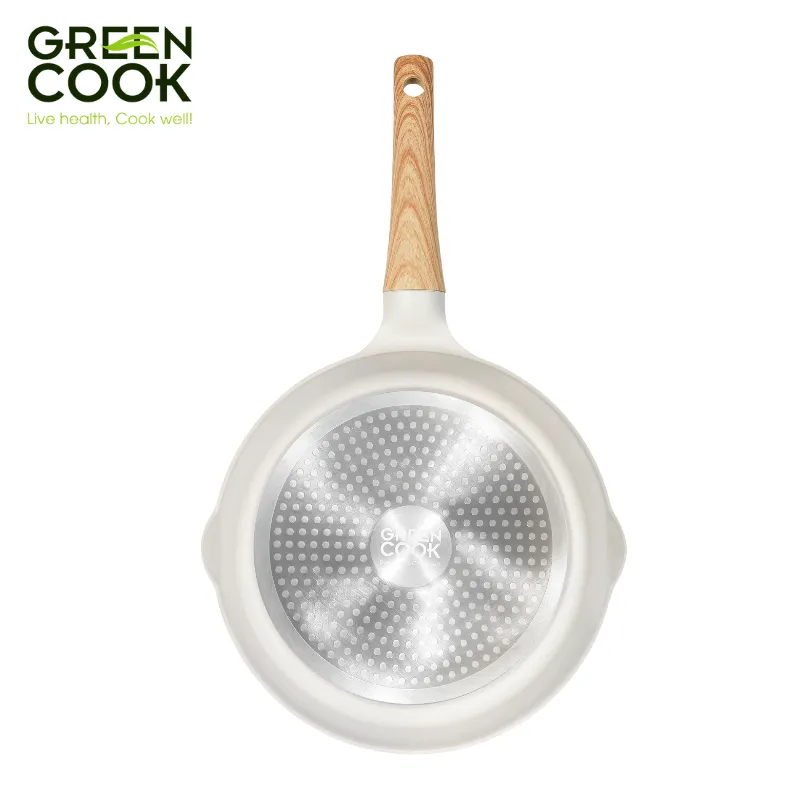 Ảnh Chảo đúc sâu GCP236 men gốm IVORY chống tràn dầu đáy từ chống dính PFOA free Green Cook 2