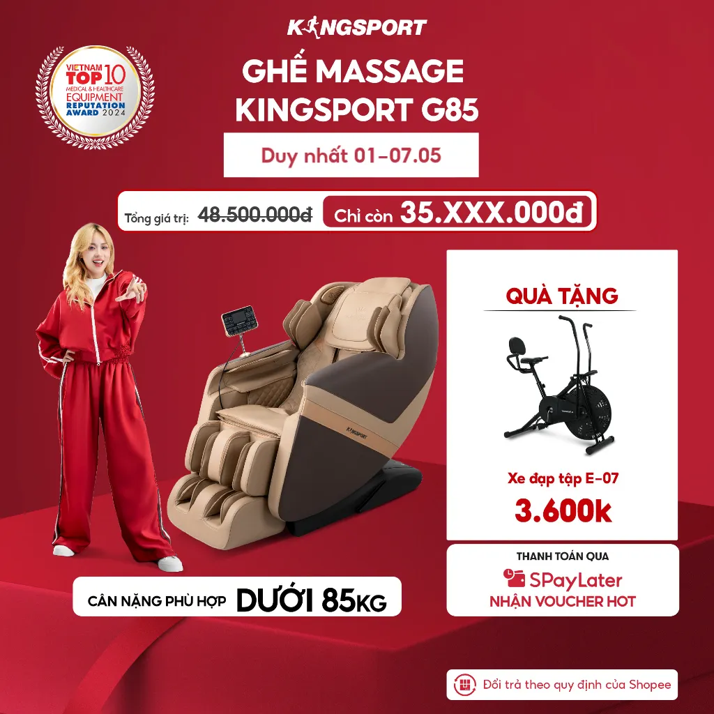 Ảnh CHỈ GIAO MIỀN BẮC I Ghế massage toàn thân Kingsport G85 con lăn di động 3D, con lăn bắp chân chuyên biệt 1