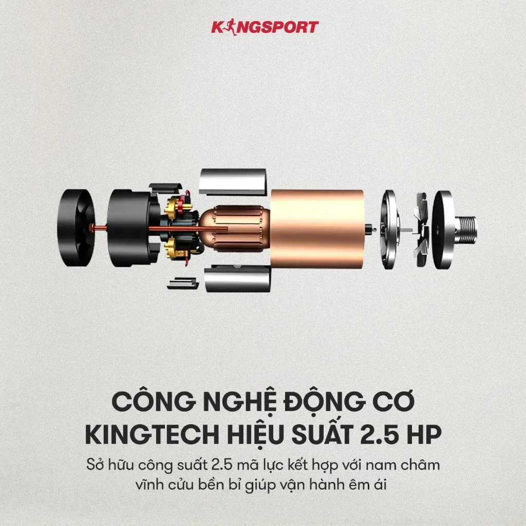 Ảnh CHỈ GIAO MIỀN BẮC I Máy chạy bộ KINGSPORT BK-8000 đa năng, thảm chạy rộng chống trơn, kèm đai massage và thanh gập bụng 3