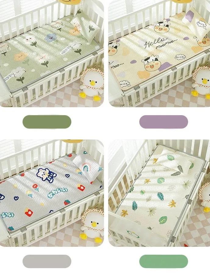 Ảnh Chiếu Điều Hòa Cao Su Non IQKAO Cho Bé Kèm Gối Mát Lưng, Thoáng Khí, Không Cần Bật Điều Hòa – Size 60x120cm 3
