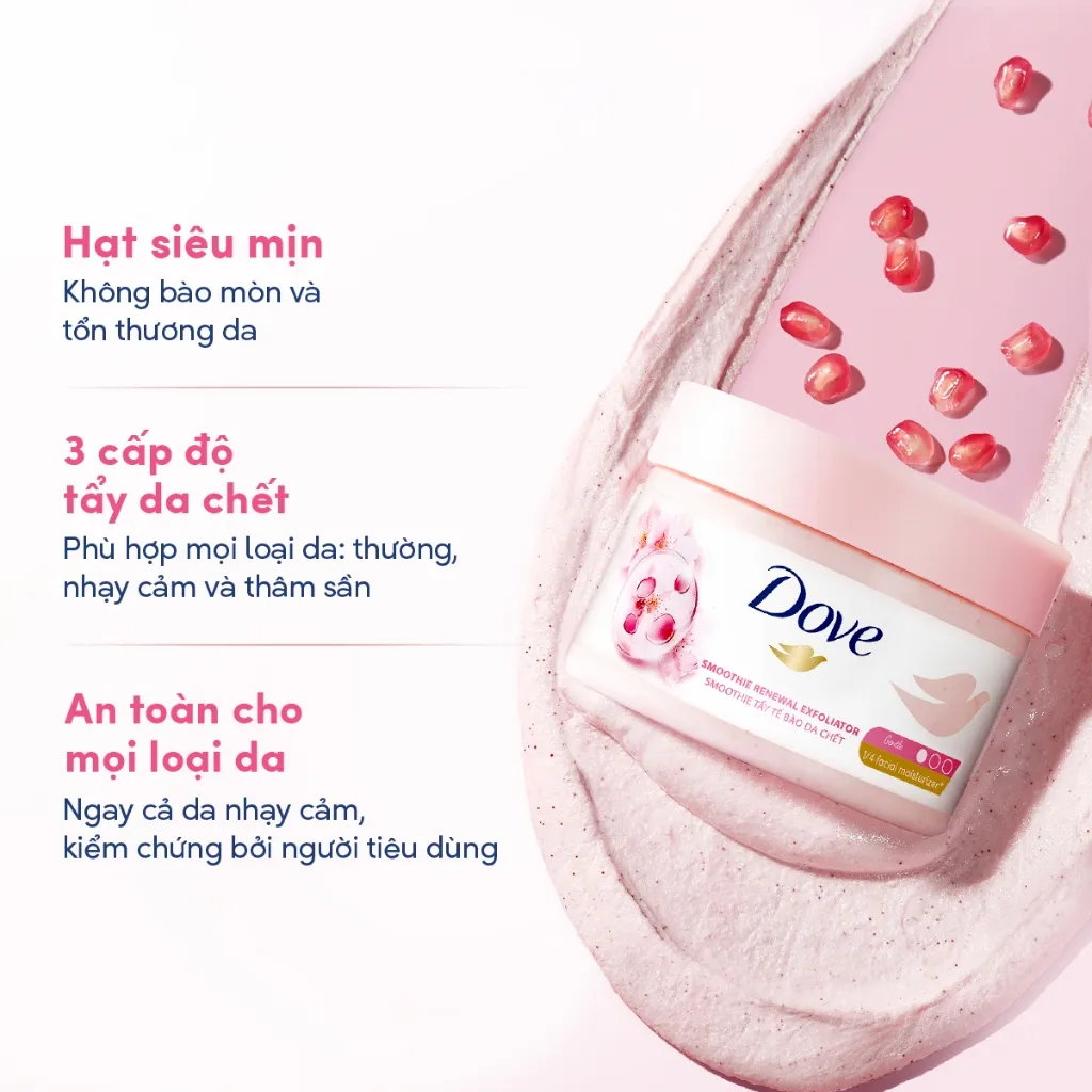 Ảnh [CHÍNH HÃNG ĐỘC QUYỀN] Smoothie Tẩy Tế Bào Chết Body Dove Chăm Da Sáng Mịn 298g 4