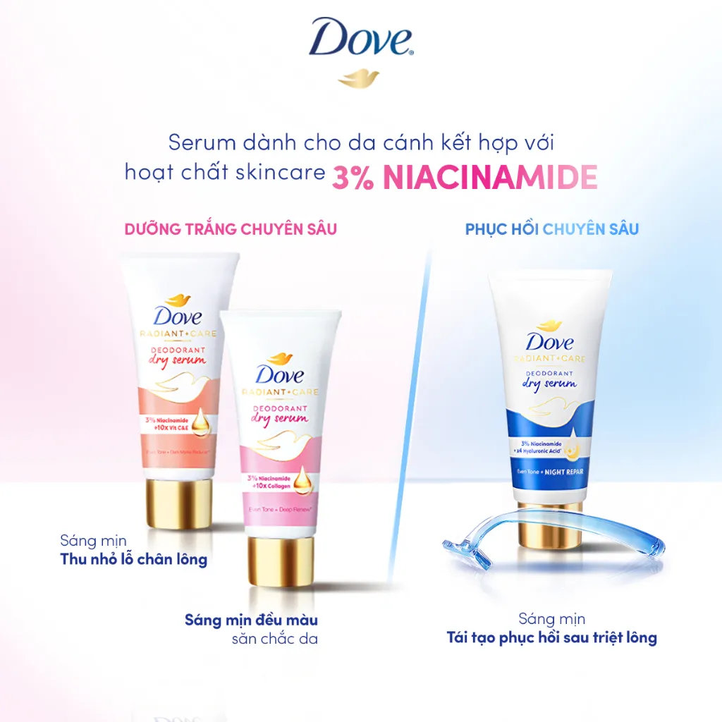 Ảnh [CHÍNH HÃNG] Dove Serum dưỡng sáng khử mùi Dove dành cho nữ với 3% Niacinamide giúp da sáng mịn đều màu 40ml tốt như lăn 3