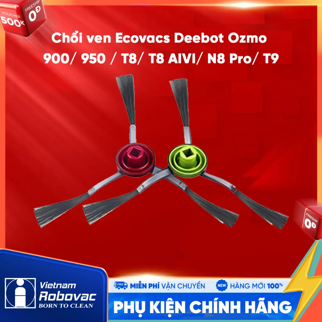 Ảnh Chổi ven robot Ecovacs Deebot OZMO 920/950/900/T8/T8AIVI/T9/N8/X1Omni/N10/T10_Màu xám đen 1