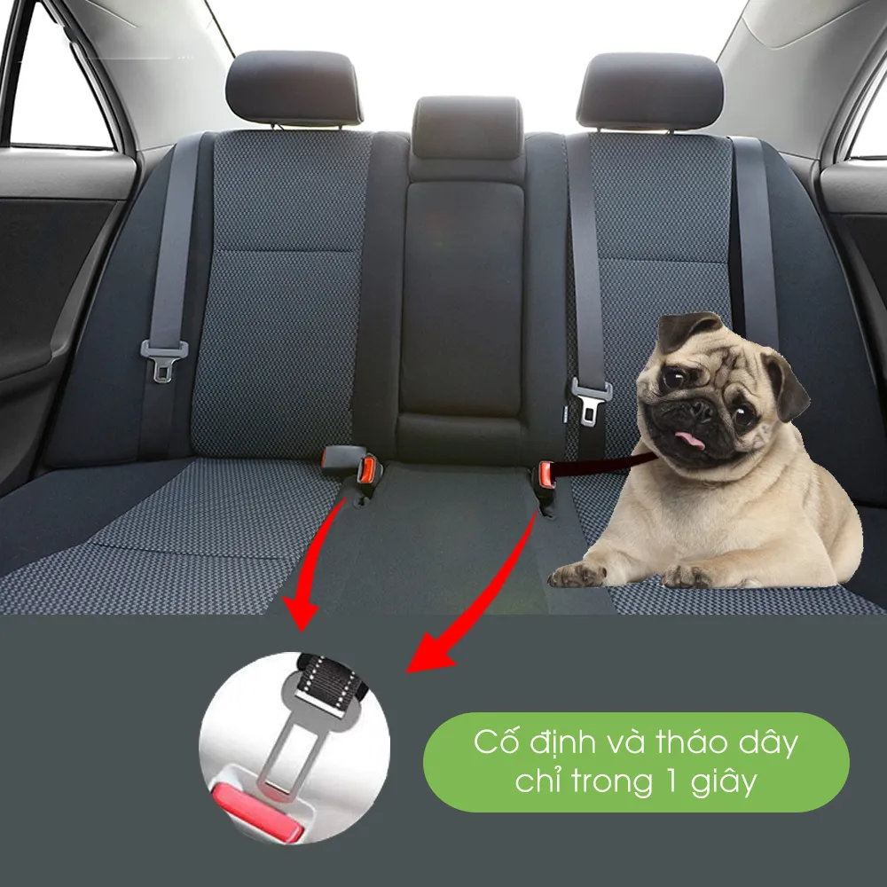 Ảnh Chốt cài dây an toàn giữ thú cưng, tắt chuông cảnh báo, thiết kế gọn dùng cho mọi loại xe, phụ kiện oto Tâm Luân 3