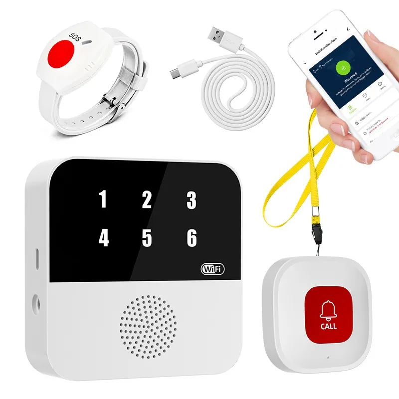 Ảnh Chuông wifi -  SOS gọi hỗ trợ cho người già, bệnh nhân, chuông cửa, chống trộm, Gọi phục vụ - Wifi App Tuya CF106 2