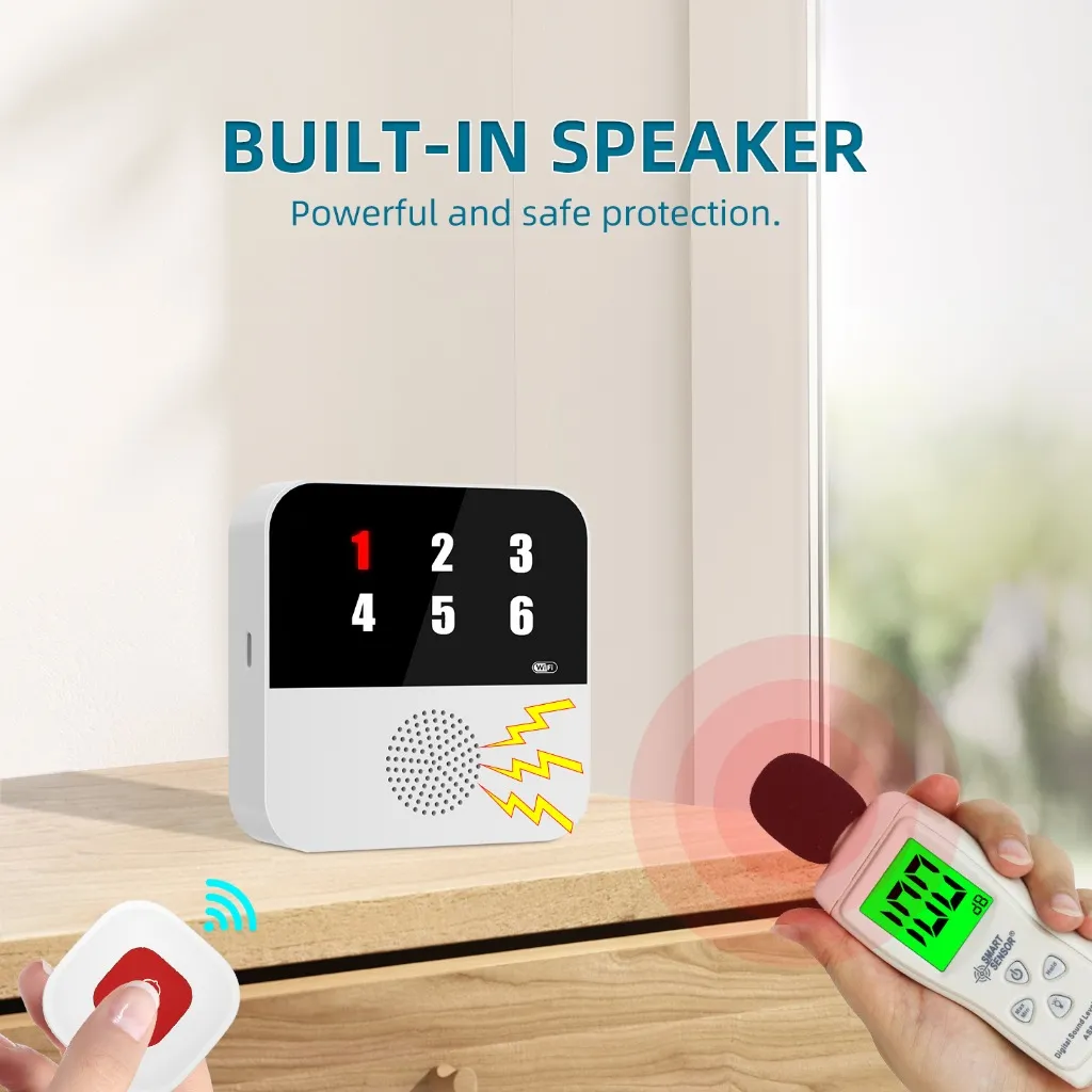 Ảnh Chuông wifi -  SOS gọi hỗ trợ cho người già, bệnh nhân, chuông cửa, chống trộm, Gọi phục vụ - Wifi App Tuya CF106 4