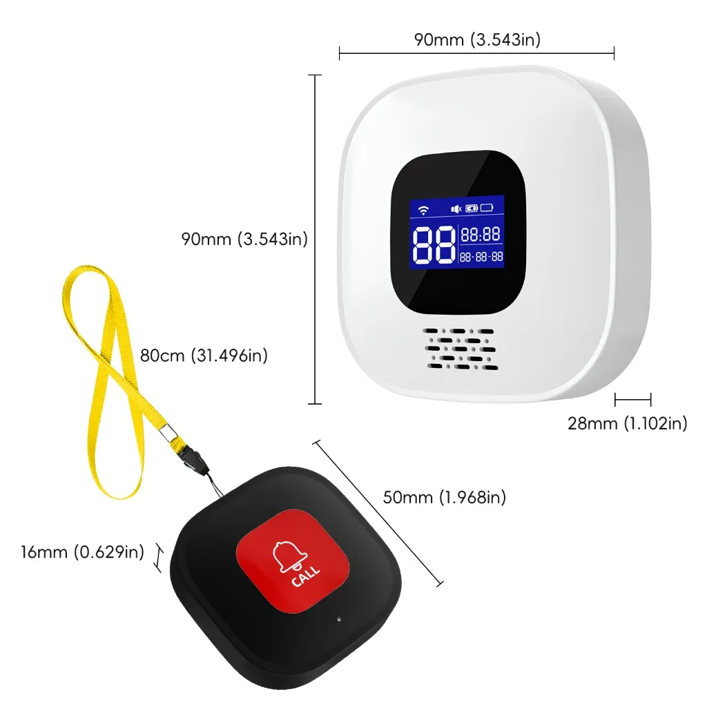 Ảnh Chuông wifi -  SOS gọi hỗ trợ cho người già, bệnh nhân, chuông cửa, chống trộm, Gọi phục vụ - Wifi App Tuya CF206 3